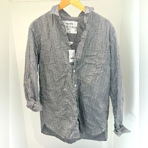 Frank & Eileen BNWT crinkle button down check top size small $248